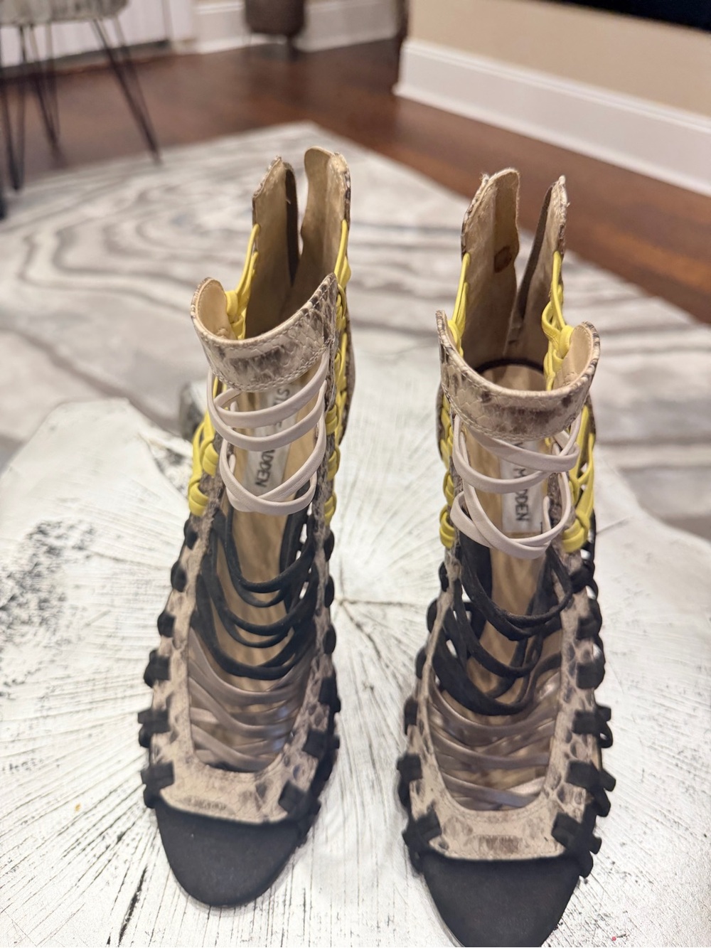 Steve Madden Multi-Color Strappy Lace-Up Heels